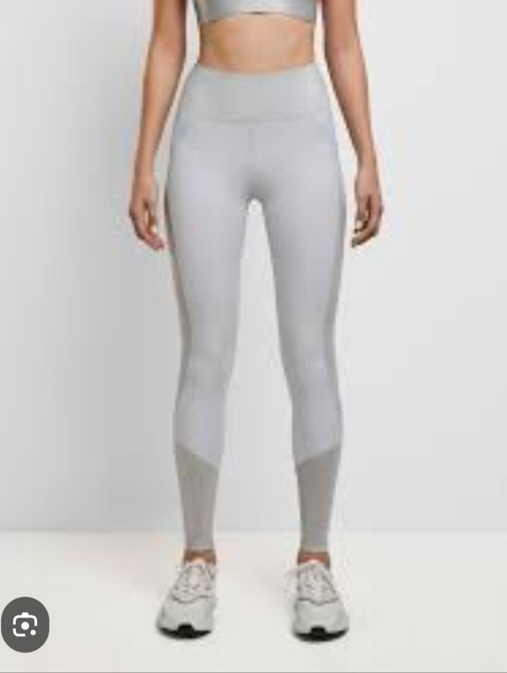 Athleta Light Gray Fleece-Lined Leggings